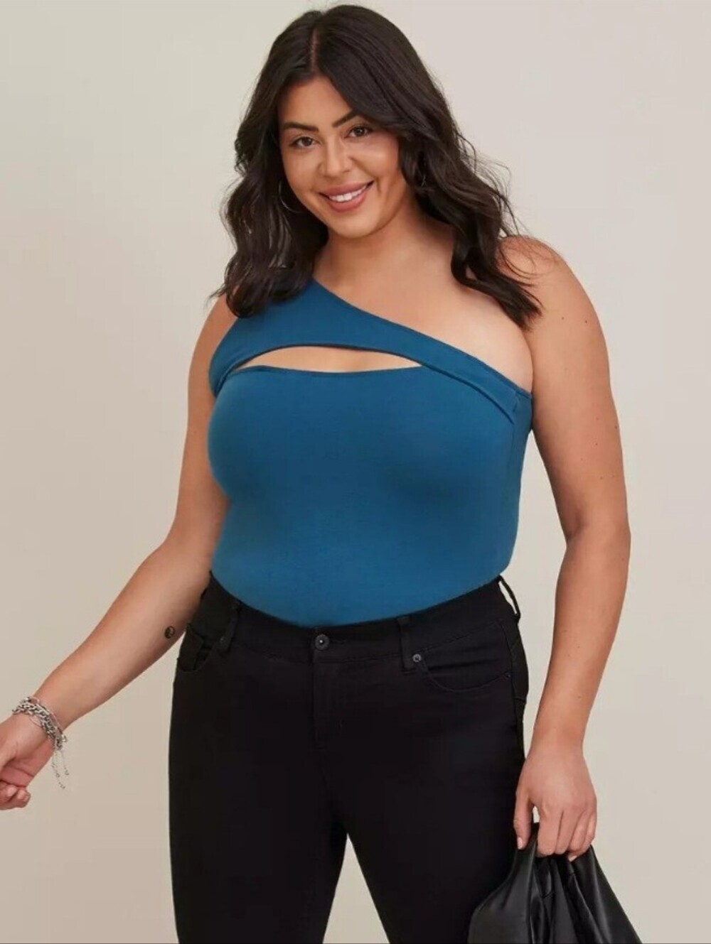 Torrid Cut Out One Shoulder Tank Foxy Blue Assymetrical Tank Top Plus Size 2X